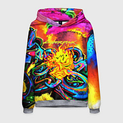 Толстовка-худи мужская Cyberpunk 2077 graffity game, цвет: 3D-меланж