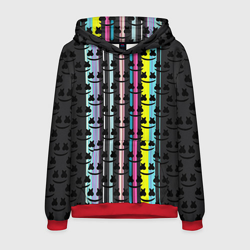 Мужская толстовка Marshmello dj pattern line / 3D-Красный – фото 1