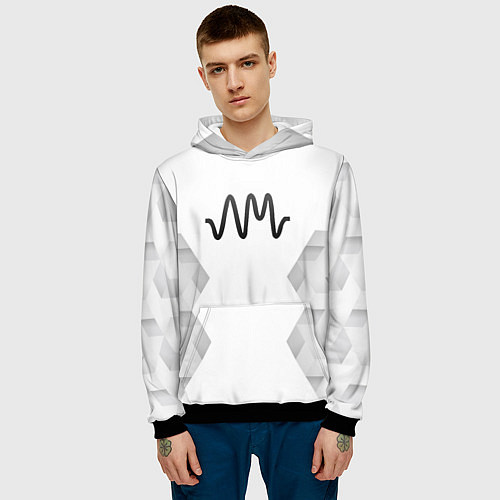 Мужская толстовка Arctic Monkeys white poly / 3D-Черный – фото 3