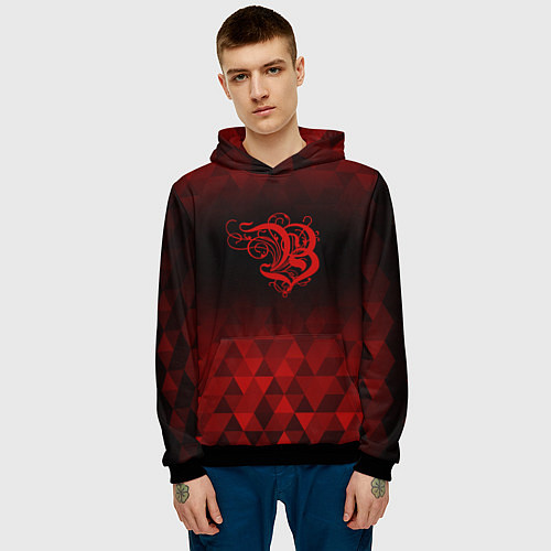 Мужская толстовка Burzum red poly / 3D-Черный – фото 3