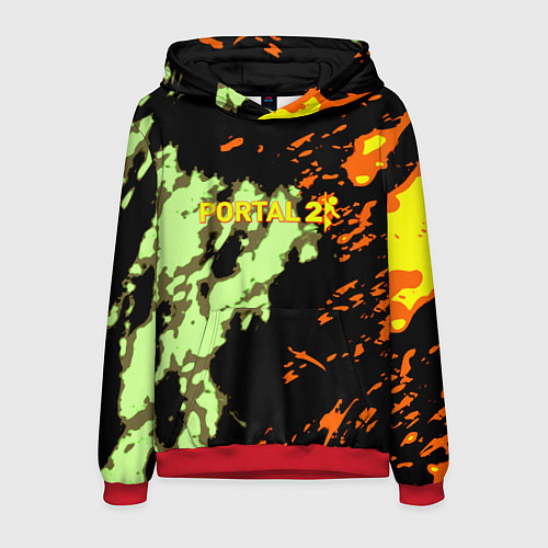 Мужская толстовка Portal огненные краски текстура / 3D-Красный – фото 1