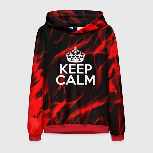 Мужская толстовка Keep calm flame red / 3D-Красный – фото 1