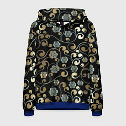 Толстовка-худи мужская Цветочная богема, цвет: 3D-синий