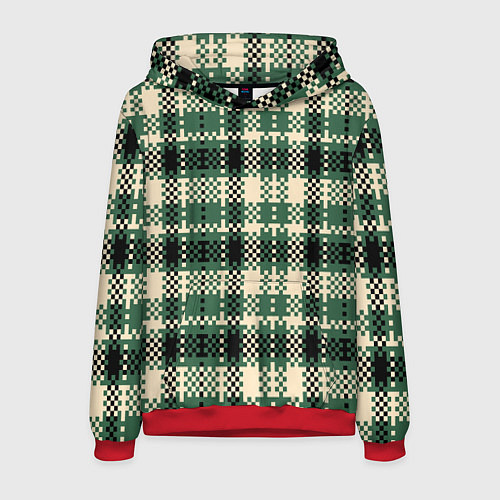 Мужская толстовка Полосатый пиксель / 3D-Красный – фото 1