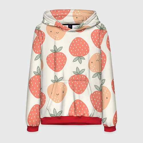 Мужская толстовка Клубничный узор / 3D-Красный – фото 1