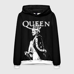 Толстовка-худи мужская Queen Freddie Mercury король, цвет: 3D-белый