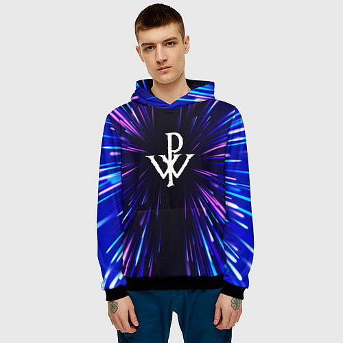 Мужская толстовка Powerwolf neon energy / 3D-Черный – фото 3