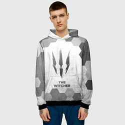 Толстовка-худи мужская The Witcher - white gradient, цвет: 3D-черный — фото 2