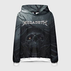 Толстовка-худи мужская Megadeth череп под деревом, цвет: 3D-белый