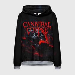 Толстовка-худи мужская Cannibal Corpse кровавый череп, цвет: 3D-меланж