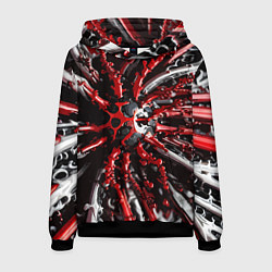Толстовка-худи мужская Красно-белая инфекция, цвет: 3D-черный