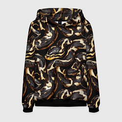 Толстовка-худи мужская Змея черно-белая, цвет: 3D-черный