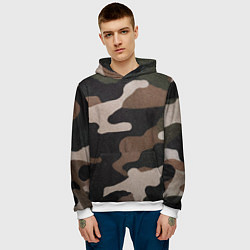 Толстовка-худи мужская Армейский камуфляж, цвет: 3D-белый — фото 2