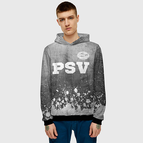 Мужская толстовка PSV - grey gradient посередине / 3D-Черный – фото 3