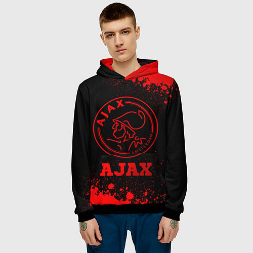 Мужская толстовка Ajax - red gradient / 3D-Черный – фото 3