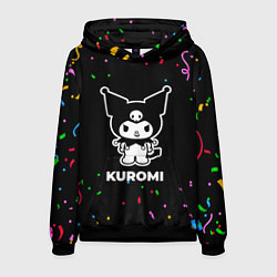 Толстовка-худи мужская Kuromi конфети, цвет: 3D-черный