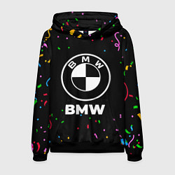 Толстовка-худи мужская BMW конфети, цвет: 3D-черный