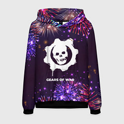 Толстовка-худи мужская Праздничный Gears of War, цвет: 3D-черный