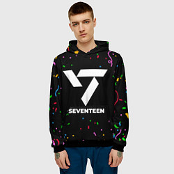 Толстовка-худи мужская Seventeen конфети, цвет: 3D-черный — фото 2