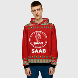 Толстовка-худи мужская Saab new year, цвет: 3D-черный — фото 2