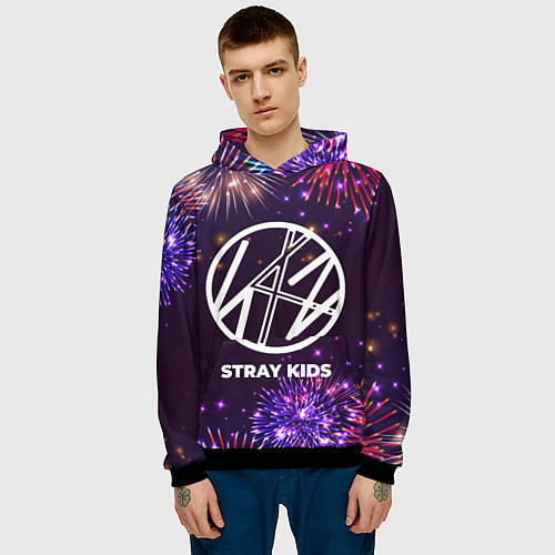 Мужская толстовка Праздничный Stray Kids / 3D-Черный – фото 3