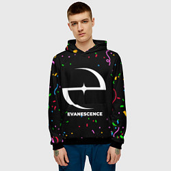 Толстовка-худи мужская Evanescence конфети, цвет: 3D-черный — фото 2