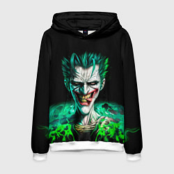 Толстовка-худи мужская Безумный клоун Джокер, цвет: 3D-белый