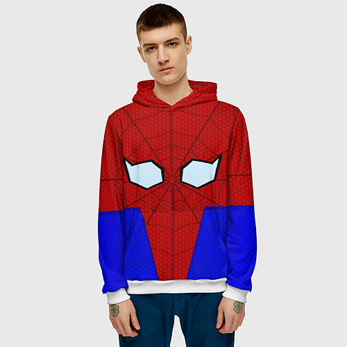 Мужская толстовка Spider-Man - eyes / 3D-Белый – фото 3