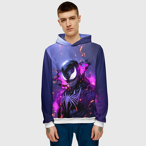 Мужская толстовка Neon Venom - Rain / 3D-Белый – фото 3