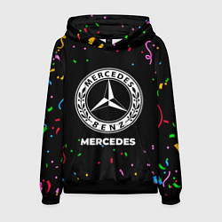 Толстовка-худи мужская Mercedes конфети, цвет: 3D-черный