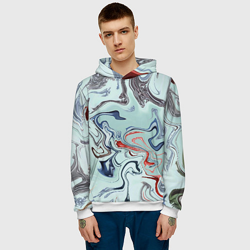 Мужская толстовка Crazy waves / 3D-Белый – фото 3