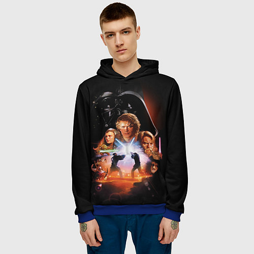 Мужская толстовка Звездные войны - Месть ситхов / 3D-Синий – фото 3