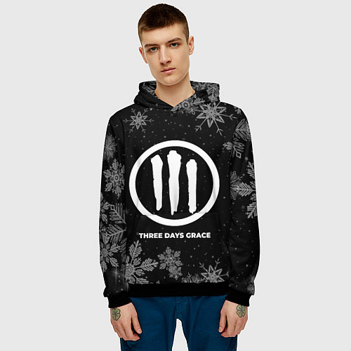 Мужская толстовка Снежный Three Days Grace / 3D-Черный – фото 3