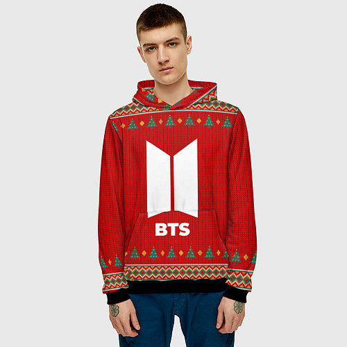 Мужская толстовка BTS new year / 3D-Черный – фото 3