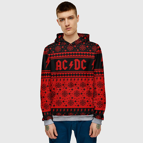 Мужская толстовка ACDC christmas sweater / 3D-Меланж – фото 3