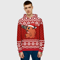 Толстовка-худи мужская Почита новогодний свитер, цвет: 3D-красный — фото 2