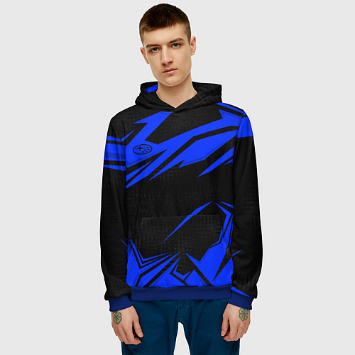 Мужская толстовка Субару - синий / 3D-Синий – фото 3