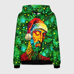 Толстовка-худи мужская Ded Moroz: pop-art-brut-nouveau pointillism, цвет: 3D-черный