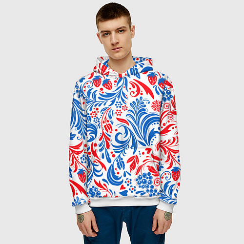Мужская толстовка Славяно - русский стиль / 3D-Белый – фото 3