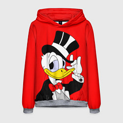 Толстовка-худи мужская Дональ Дак в цилиндре, цвет: 3D-меланж
