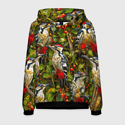 Толстовка-худи мужская Дятлы, цвет: 3D-черный