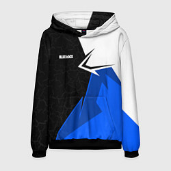 Толстовка-худи мужская Блюлок - бело-синей спорт, цвет: 3D-черный