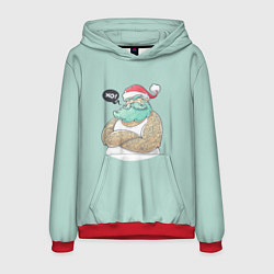 Толстовка-худи мужская Современный дед мороз, цвет: 3D-красный