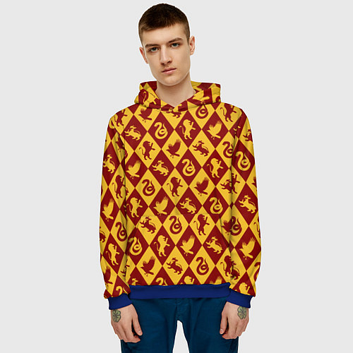 Мужская толстовка Гарри Поттер факультеты / 3D-Синий – фото 3