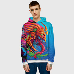 Толстовка-худи мужская Скоростной зверь монстр, цвет: 3D-белый — фото 2