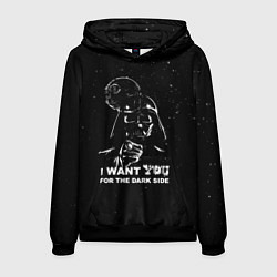Толстовка-худи мужская Переходи на темную сторону, цвет: 3D-черный