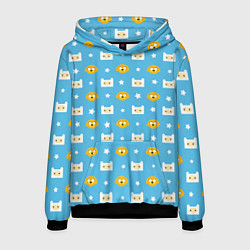 Толстовка-худи мужская Время приключений паттерн, цвет: 3D-черный