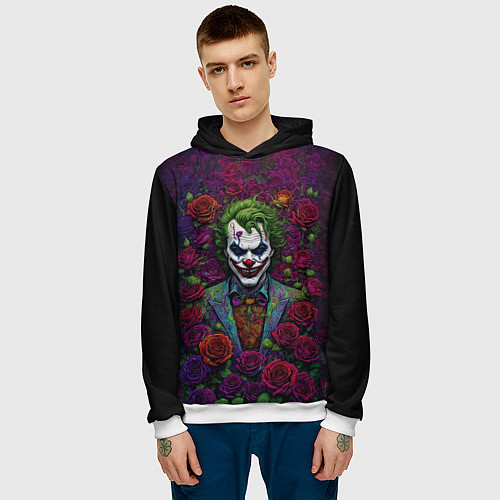 Мужская толстовка Joker - roses / 3D-Белый – фото 3