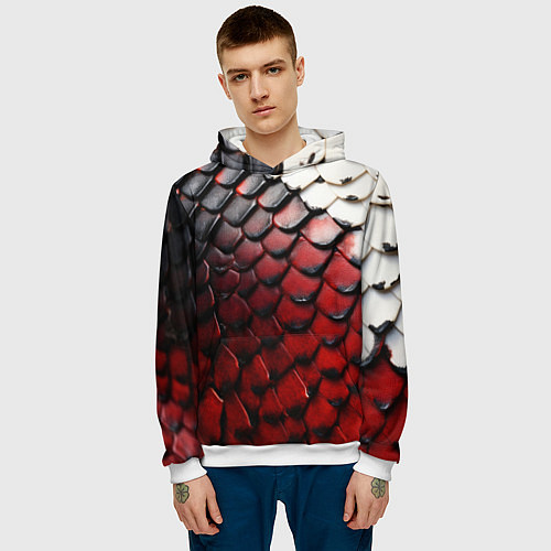 Мужская толстовка Змеиная броня / 3D-Белый – фото 3