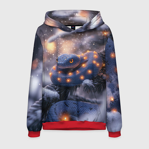 Мужская толстовка Темная змея в фонариках / 3D-Красный – фото 1